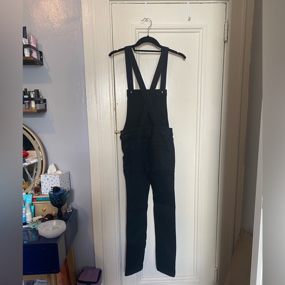 Free People Black Denim Overalls Size 24 - Picture 2 of 5